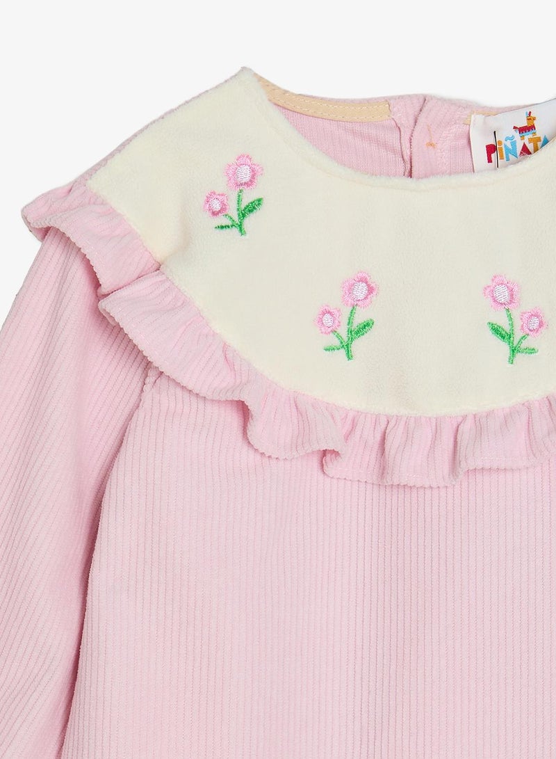 Pinata Long Sleeve Floral Print Collar Dress - Image 3